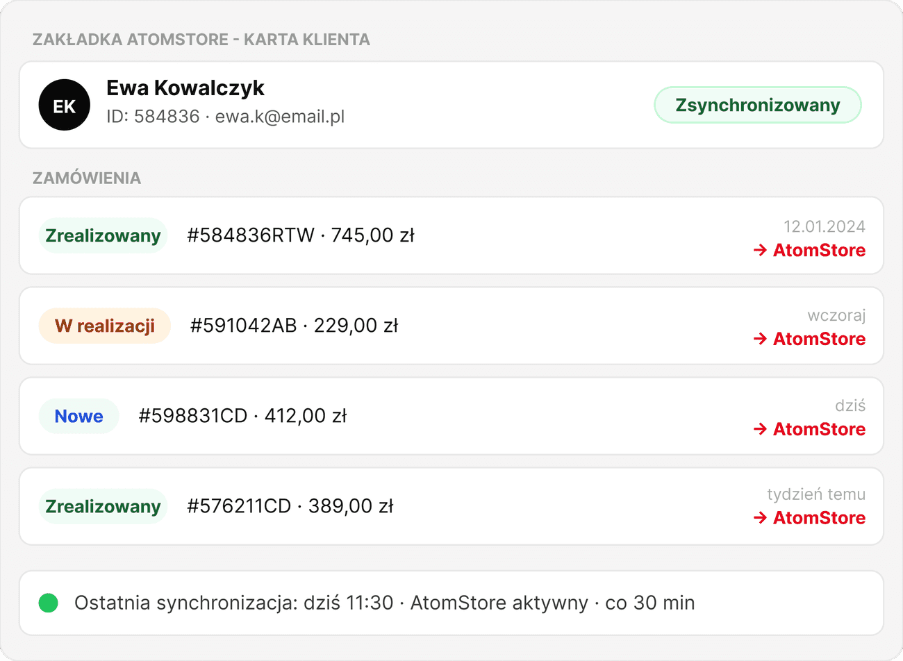 zamówienia z Atomstore!