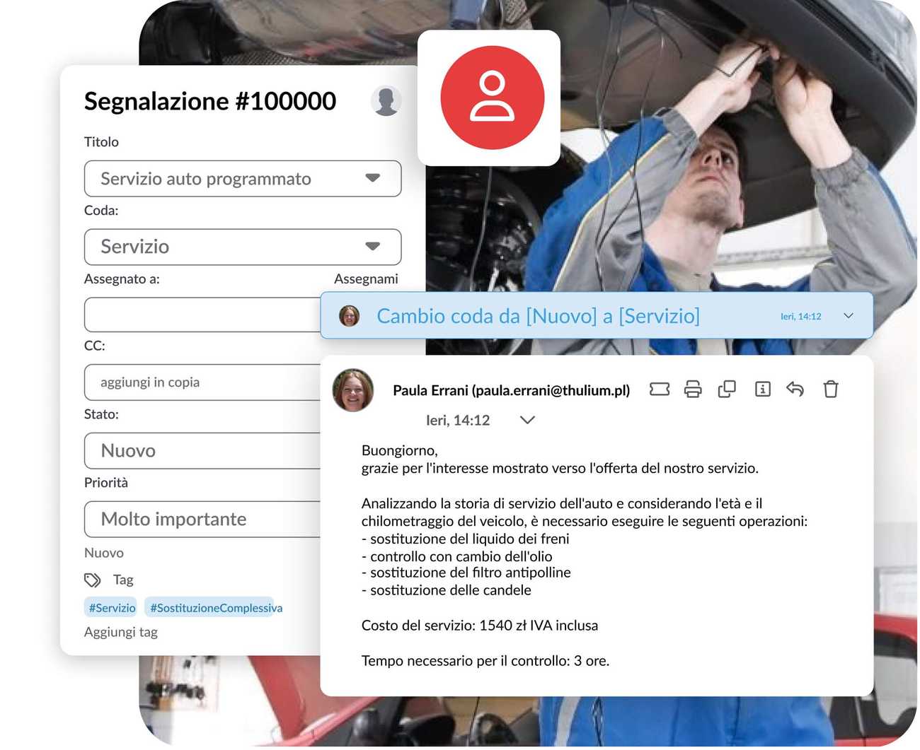Una piattaforma per il salone e il servizio