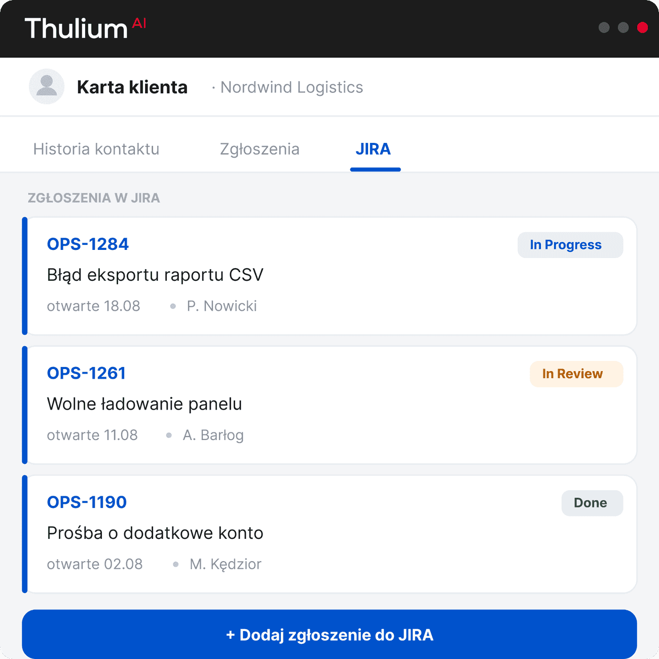 Instrukcja integracji Thulium z Jira
