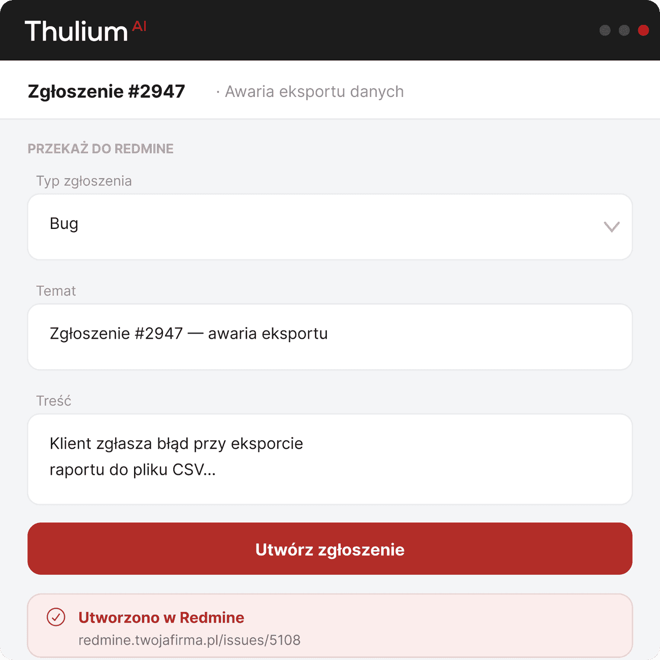 Jak zintegrować Thulium z Redmine